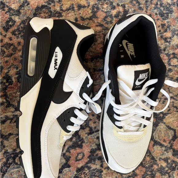 Nike Air Max 90 Black and Cream/White Sneakers - Picture 3 of 3